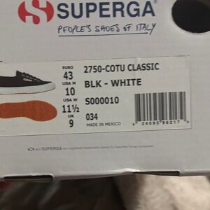 Superga 2750-Cotu Classic Black and White Sneakers